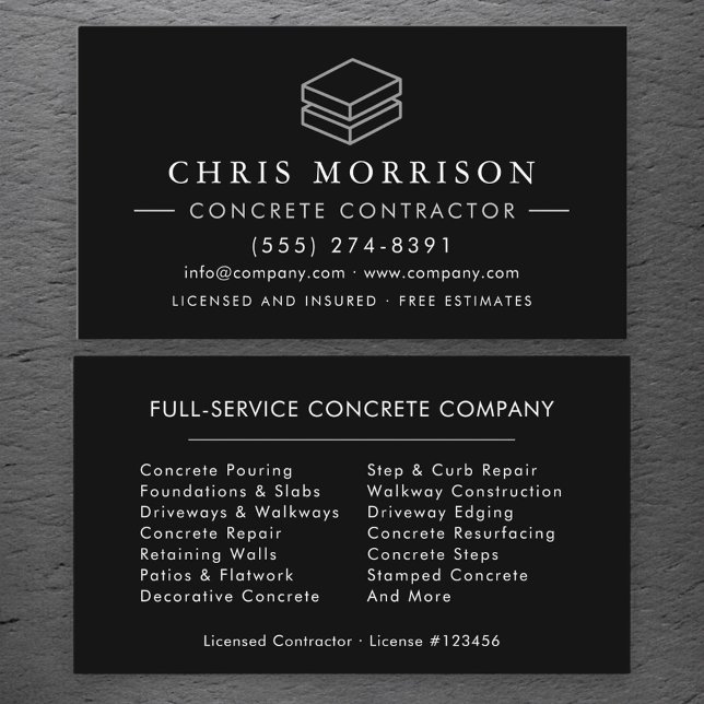 Concrete Cement Construction Services Business Card (Creator Uploaded)