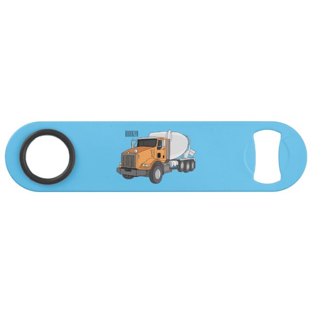 Concrete cement mixing truck cartoon illustration (Front (Horizontal))