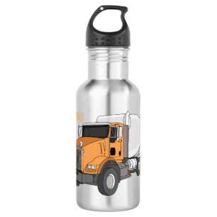 Concrete cement mixing truck cartoon illustration 532 ml water bottle