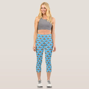 Concrete cement mixing truck cartoon illustration capri leggings
