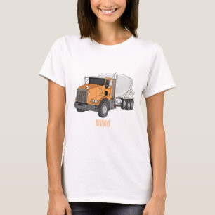Concrete cement mixing truck cartoon illustration  T-Shirt