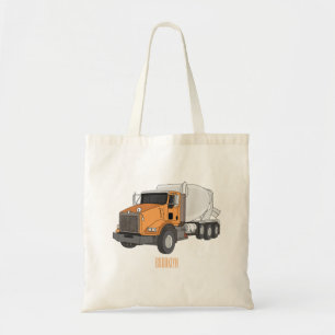 Concrete cement mixing truck cartoon illustration tote bag