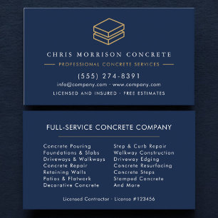 Concrete & Cement Solutions Company Business Card