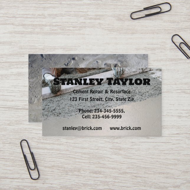 Concrete & Cement Solutions Custom Business Card (Front/Back In Situ)