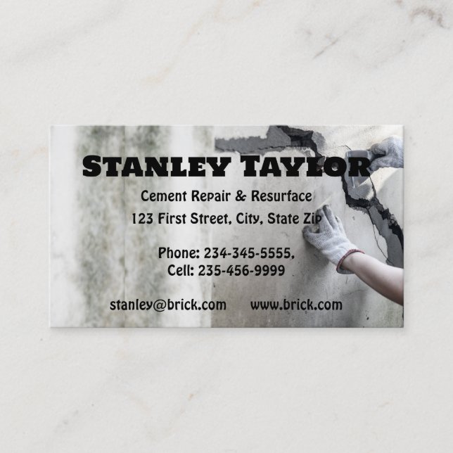 Concrete & Cement Solutions Custom Business Card (Front)