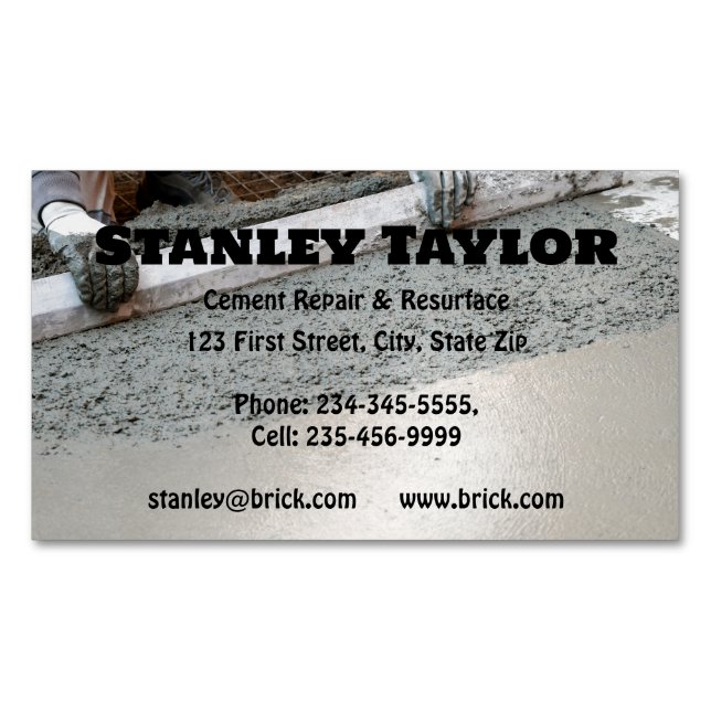 Concrete & Cement Solutions Custom  Magnetic Business Card (Front)