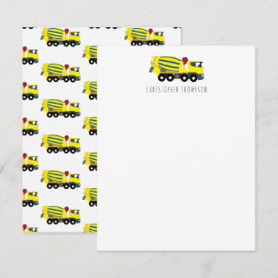 Concrete Cement Truck Construction Kids Children's Card