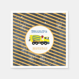 Concrete Cement Truck Construction Trucks Birthday Napkin