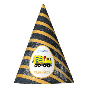 Concrete Cement Truck Construction Trucks Birthday Party Hat