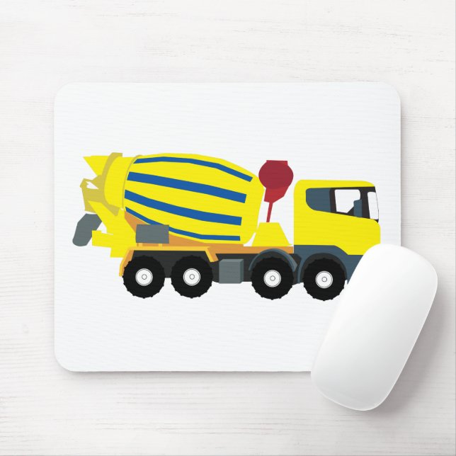 Concrete Cement Truck Construction Trucks Mouse Mat (With Mouse)