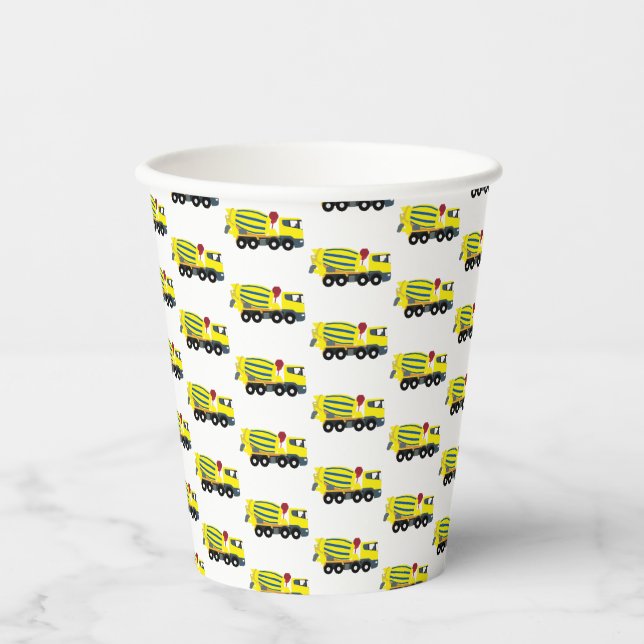 Concrete Cement Truck Construction Trucks Paper Cups (Front)