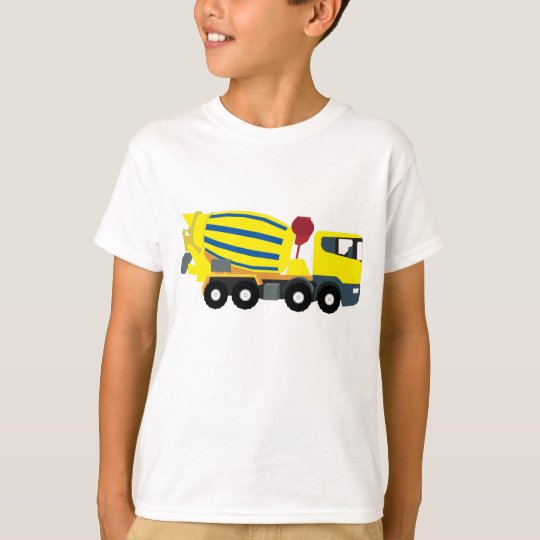 Claire & Charlie Boys Periwinkle Blue Shirt - Applique Cement Mixer Truck