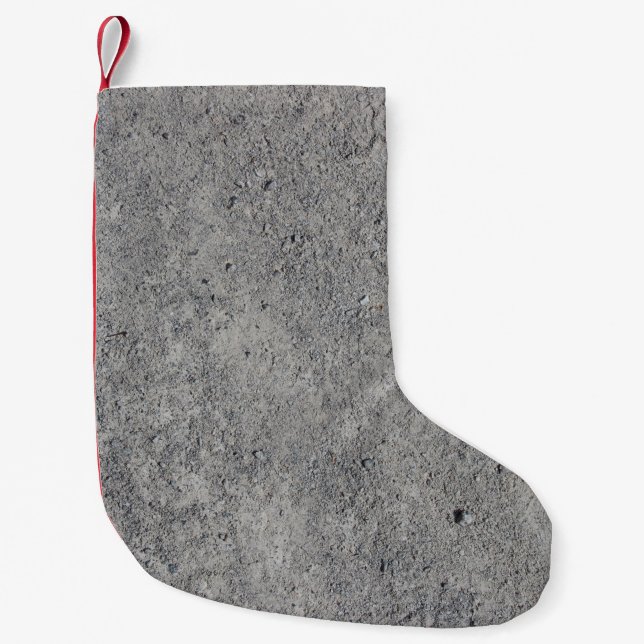 Concrete cement wall gray texture small christmas stocking (Front)