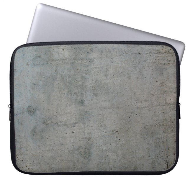 Concrete cement wall grey texture laptop sleeve (Front)