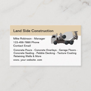 Concrete Construction Services Business Cards