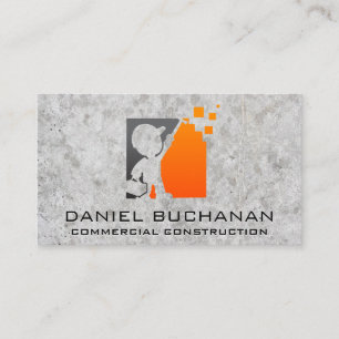 Concrete   Construction Worker Logo Business Card