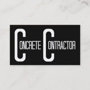 Concrete Contractor Black Simple Business Card