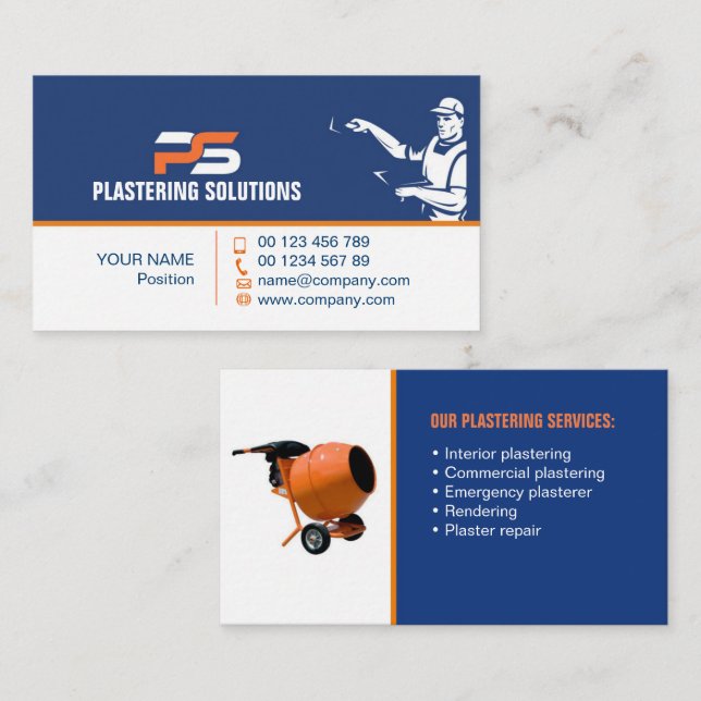 concrete contractor business card template  (Front/Back)