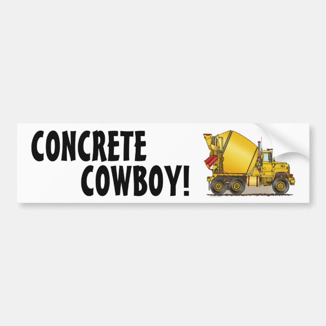Concrete Cowboy Concrete Truck Bumper Sticker (Front)