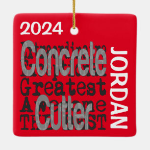 Concrete Cutter Extraordinaire CUSTOM Ceramic Ornament