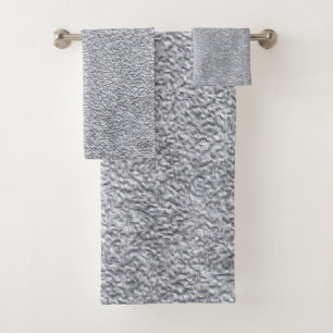 Concrete dark grey Stone Wall Texture Pattern Bath Towel Set
