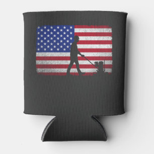 Concrete Finisher American Flag Patriotic  Can Cooler