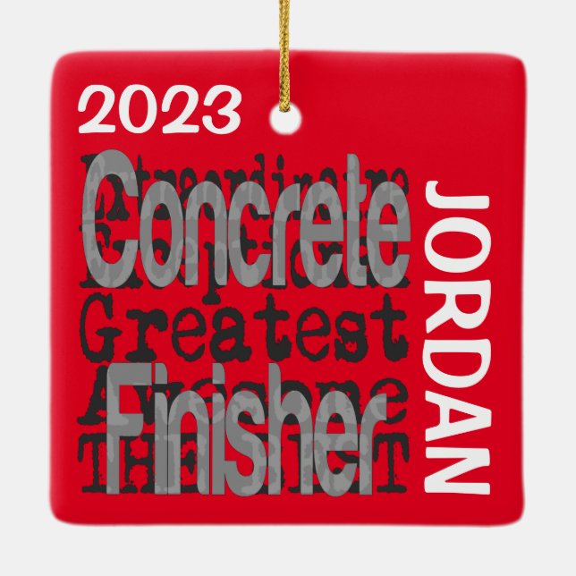 Concrete Finisher Extraordinaire CUSTOM Ceramic Ornament (Back)