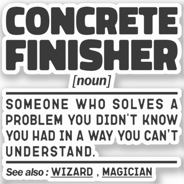 Concrete Finisher Noun Cement Worker Funny Sayings (Front)