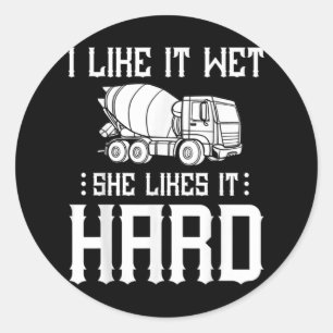 Concrete Finisher Worker Cement Mixer Truck Driver Classic Round Sticker