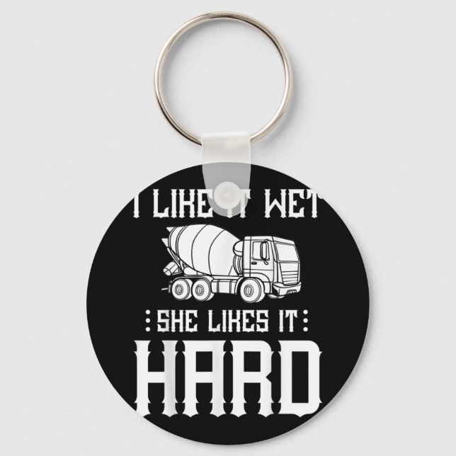 Concrete Finisher Worker Cement Mixer Truck Driver Key Ring (Front)