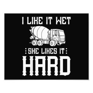 Concrete Finisher Worker Cement Mixer Truck Driver Photo Print