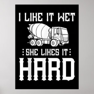Concrete Finisher Worker Cement Mixer Truck Driver Poster