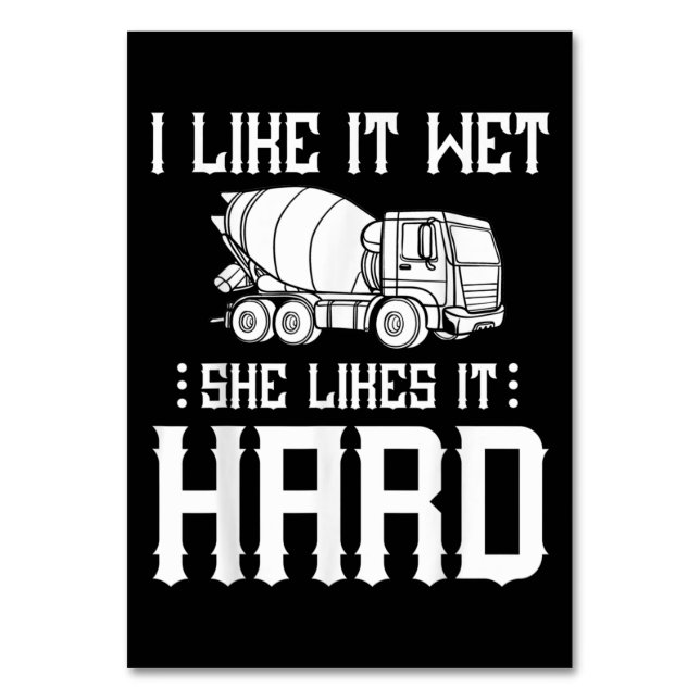 Concrete Finisher Worker Cement Mixer Truck Driver Table Number (Front)