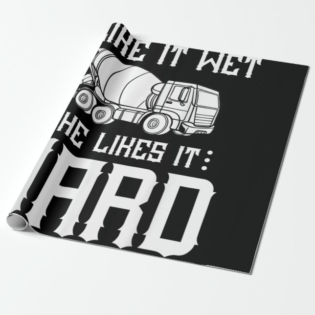 Concrete Finisher Worker Cement Mixer Truck Driver Wrapping Paper (Unrolled)