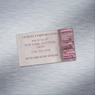 Concrete Flooring Contractor Construction Magnetic Business Card