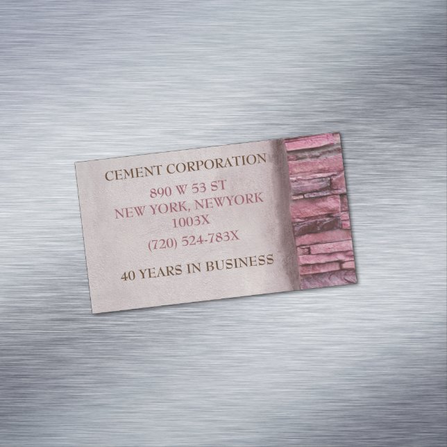 Concrete Flooring Contractor Construction Magnetic Business Card (In Situ)
