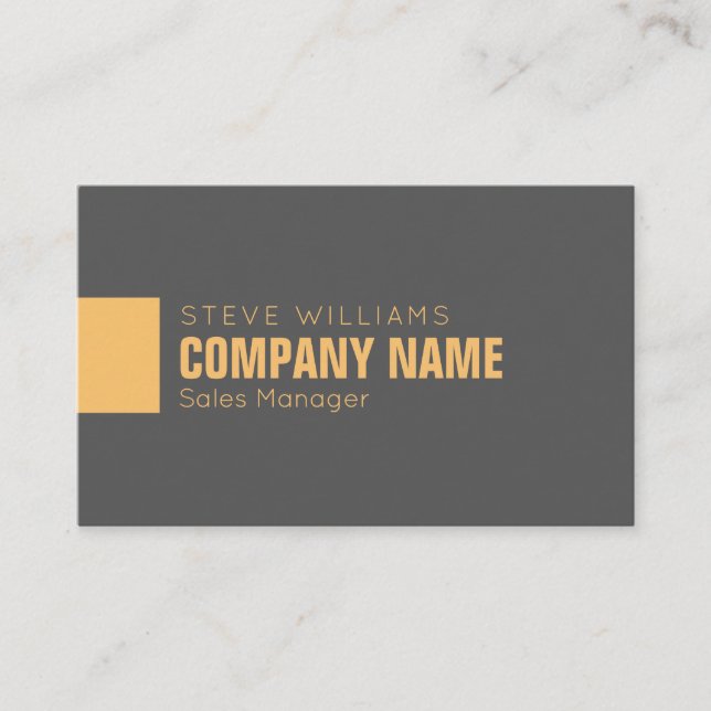 Concrete grey and orange cover business card (Front)