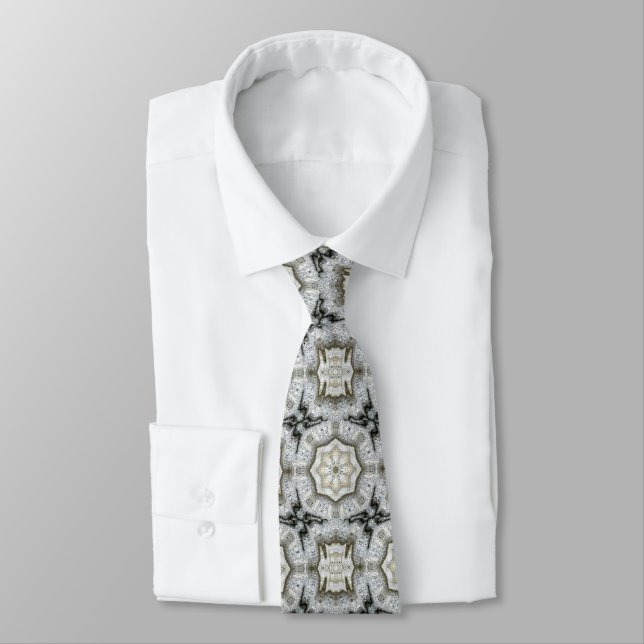 Concrete Grey Star Neck Tie (Tied)