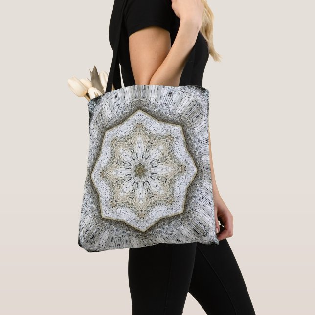 Concrete Grey Star Tote Bag (Close Up)