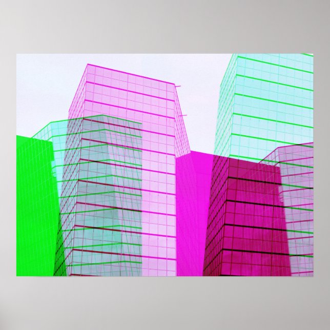 Concrete Jungle Abstract Building Art Poster (Front)