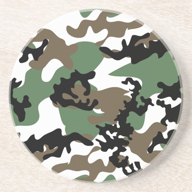 Concrete Jungle Camo Sandstone Coaster (Front)