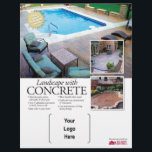 Concrete Landscaping with Solomon Flyer<br><div class="desc">Grab your customer's attention with this clean, modern flyer. This piece is aimed at selling patios, pool decks, and other decorative concrete landscaping. Add your logo and contact information so potential clients know who to call for their next project. This flyer lets your customers know you proudly use Brickform- the...</div>