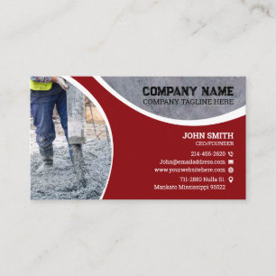 Concrete laying, Construction, remodeling Business Card