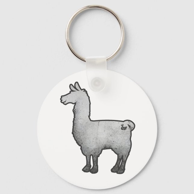 Concrete Llama Keychain (Front)