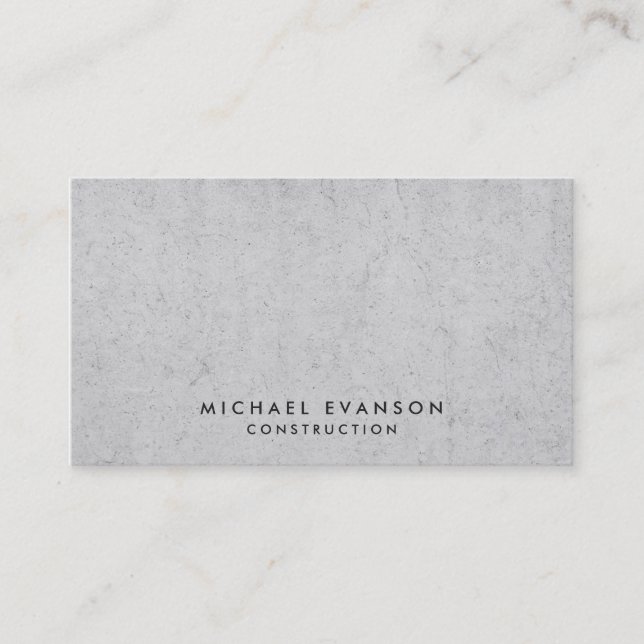 Concrete Look Simple Construction Professional Business Card (Front)