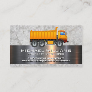 Concrete Metallic   Tools   Construction Truck Business Card