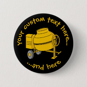 Concrete Mixer 6 Cm Round Badge