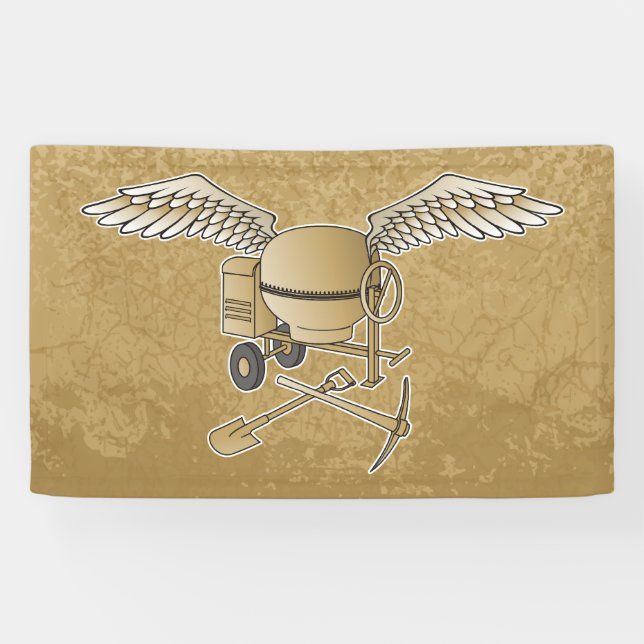 Concrete mixer beige banner (Horizontal)