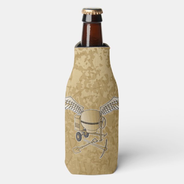 Concrete mixer beige bottle cooler (Bottle Front)