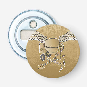 Concrete mixer beige bottle opener